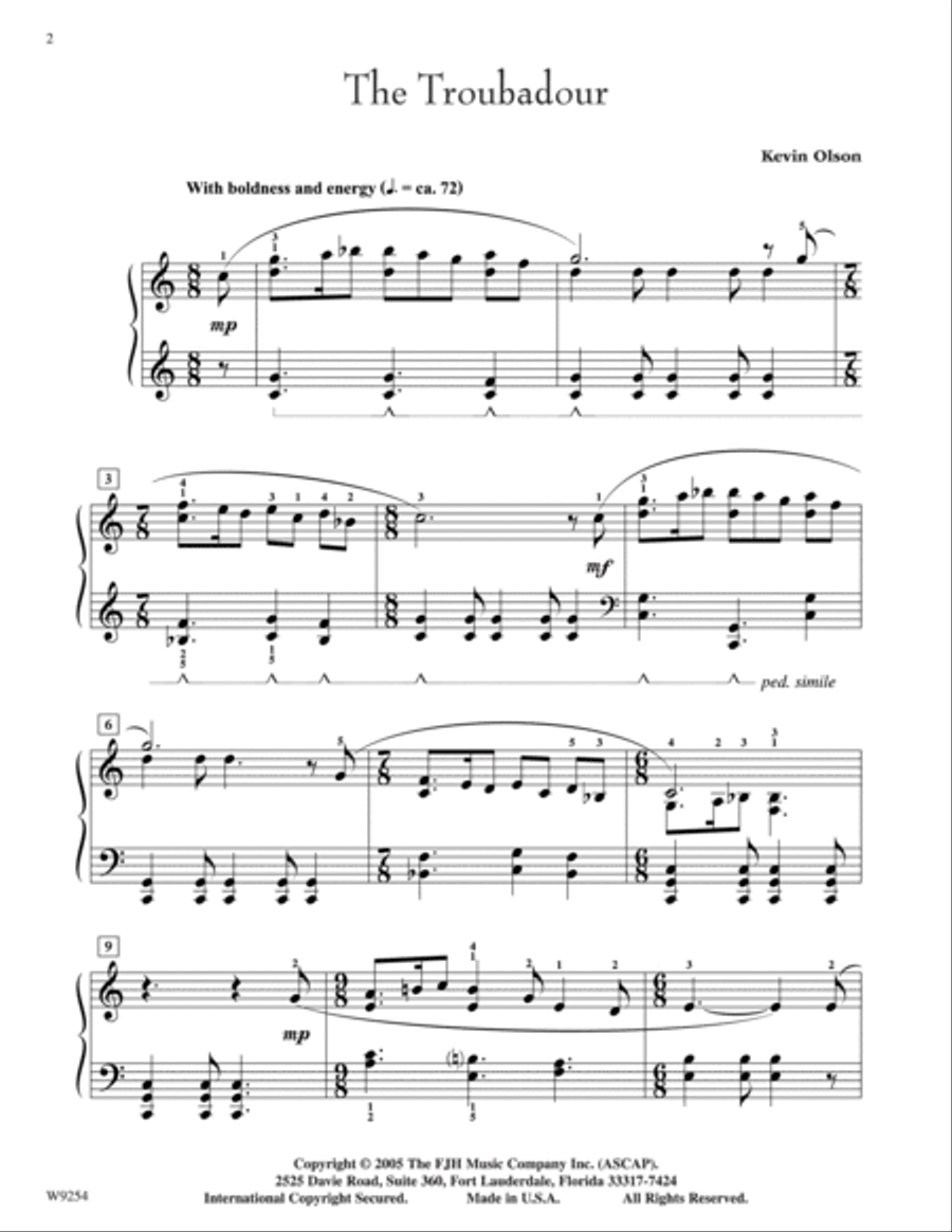 The Troubadour Piano Solo scores gallery preview page 2