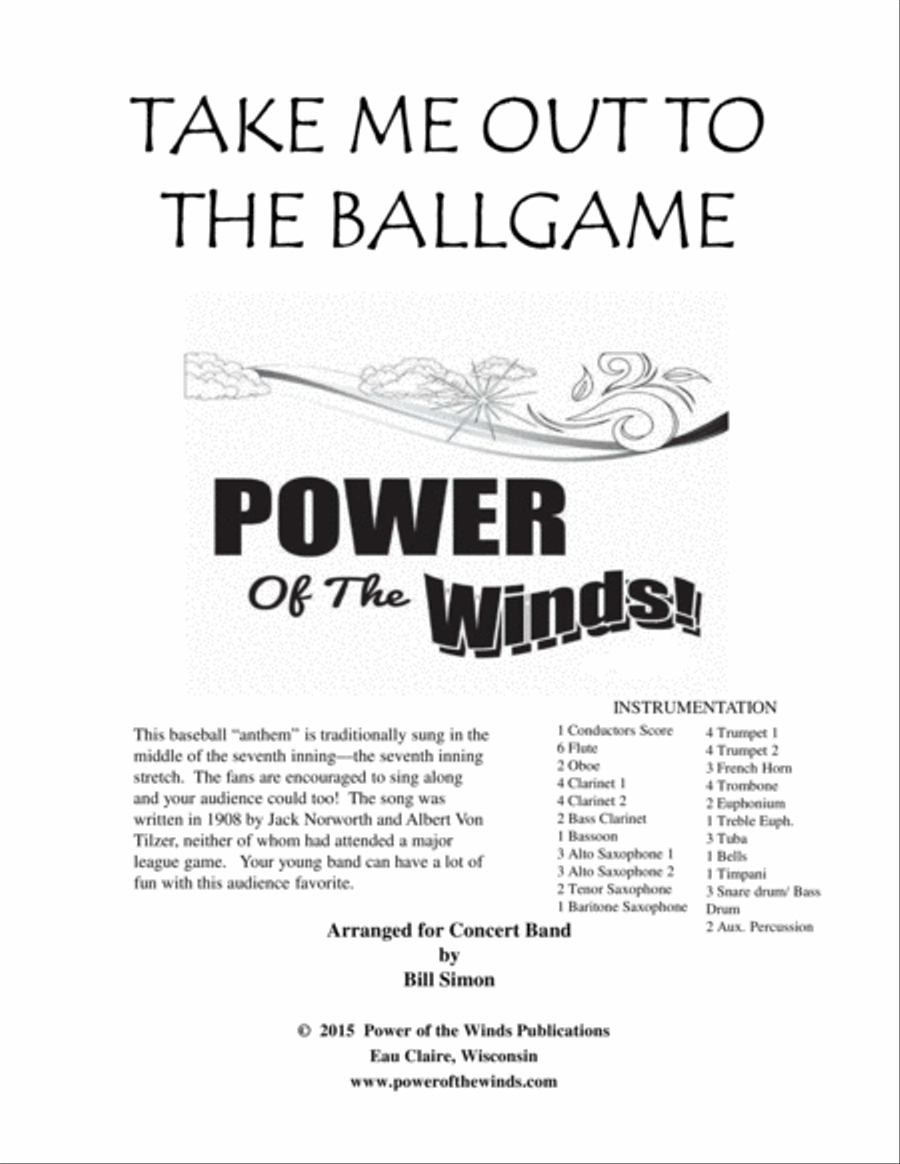 Take Me Out to the Ball Game Concert Band scores gallery preview page 1