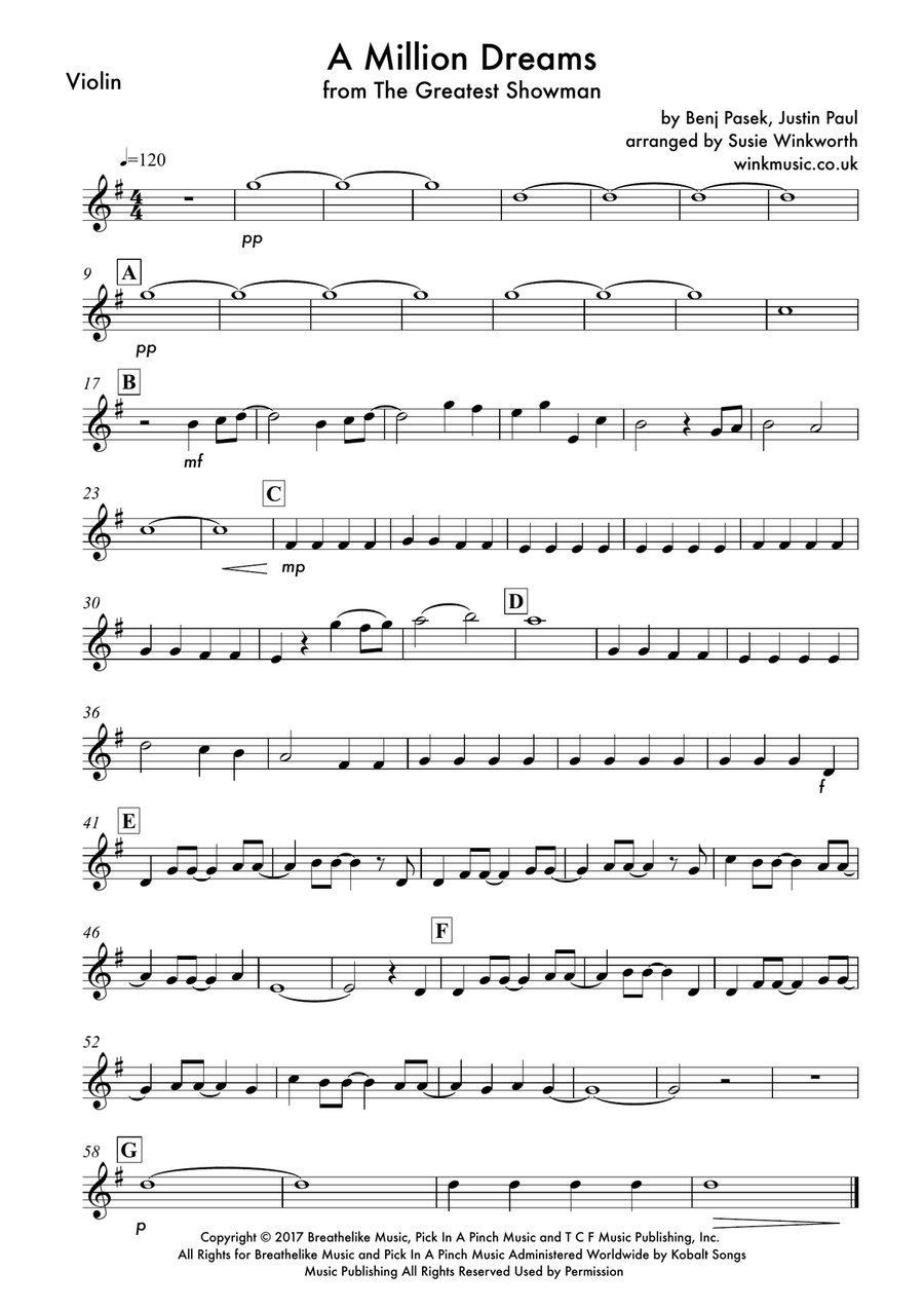 A Million Dreams Piano Trio scores gallery preview page 5