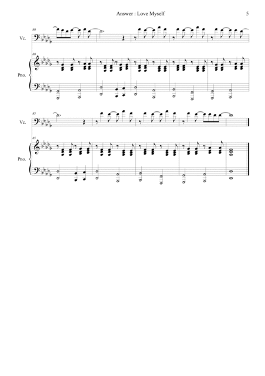 Answer : Love Myself Piano scores gallery preview page 5