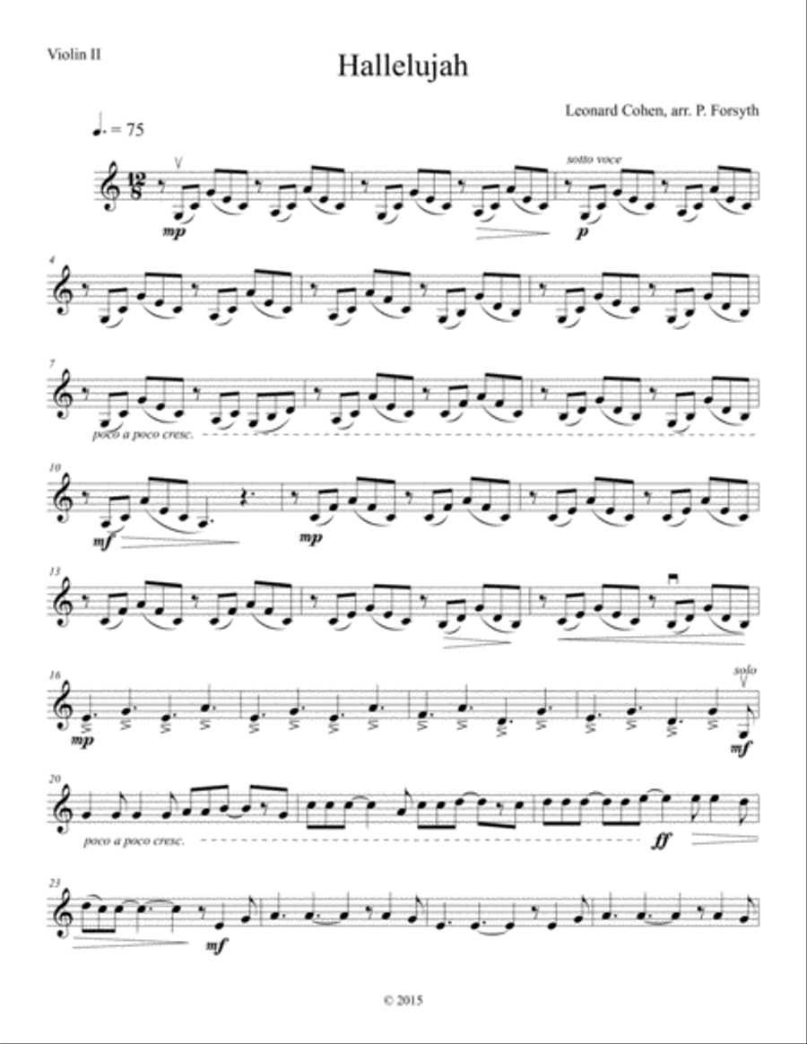 Hallelujah String Quartet scores gallery preview page 3