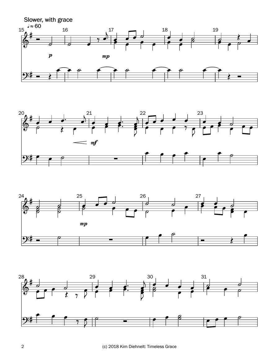 Diehnelt: Timeless Grace - for 2-octave handbell choir 2-Octaves scores gallery preview page 3