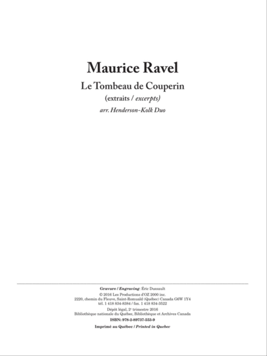 Le Tombeau de Couperin (extraits) Classical Guitar scores gallery preview page 1
