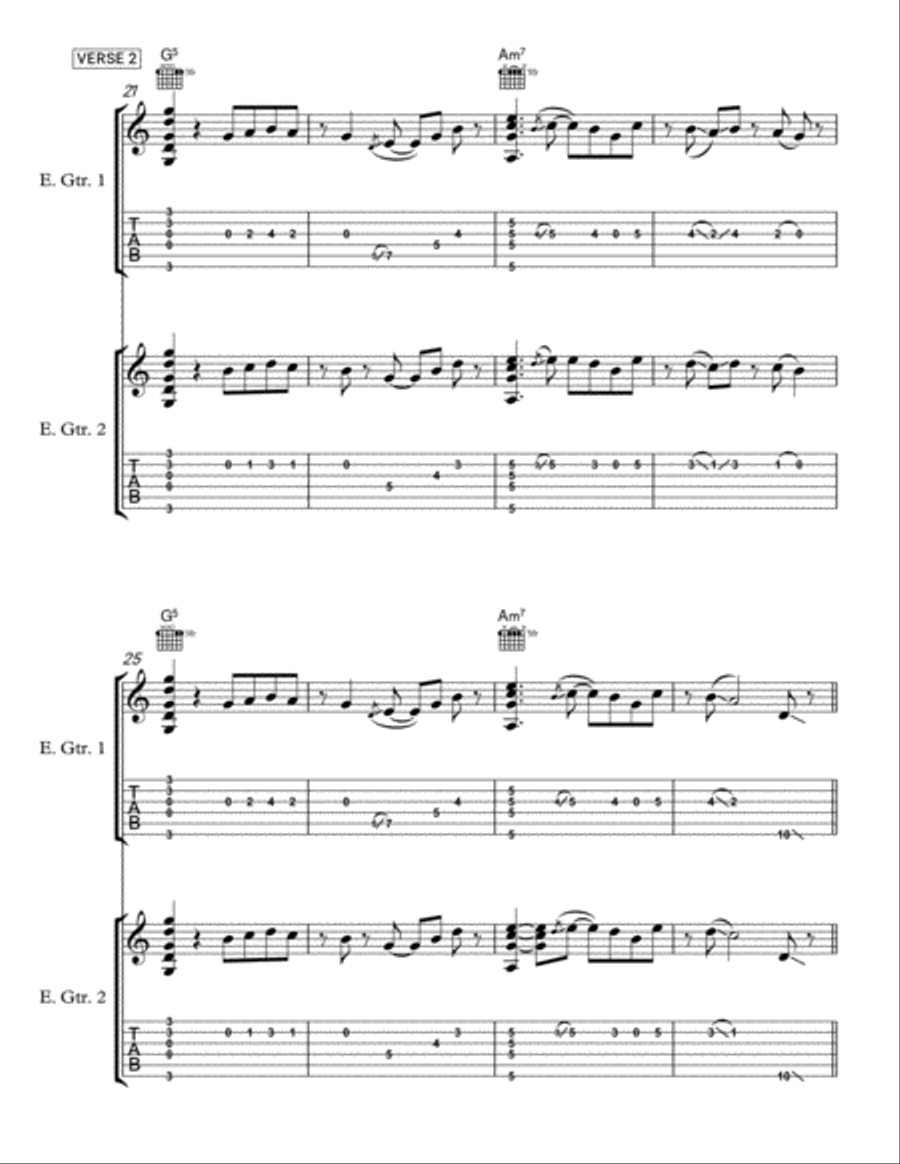 Kiss Me Down Slowly Electric Guitar scores gallery preview page 4