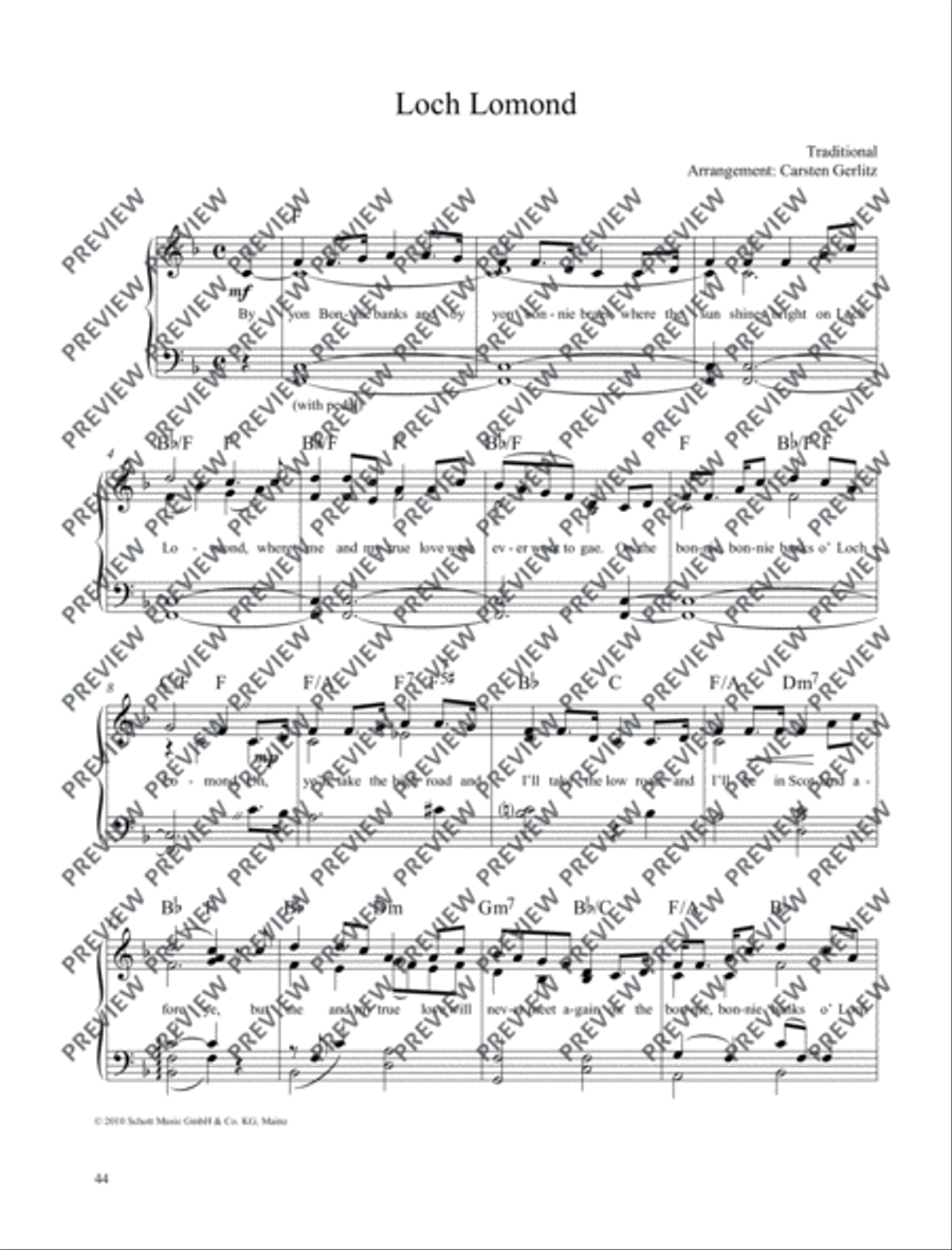 Loch Lomond Piano Solo scores gallery preview page 2
