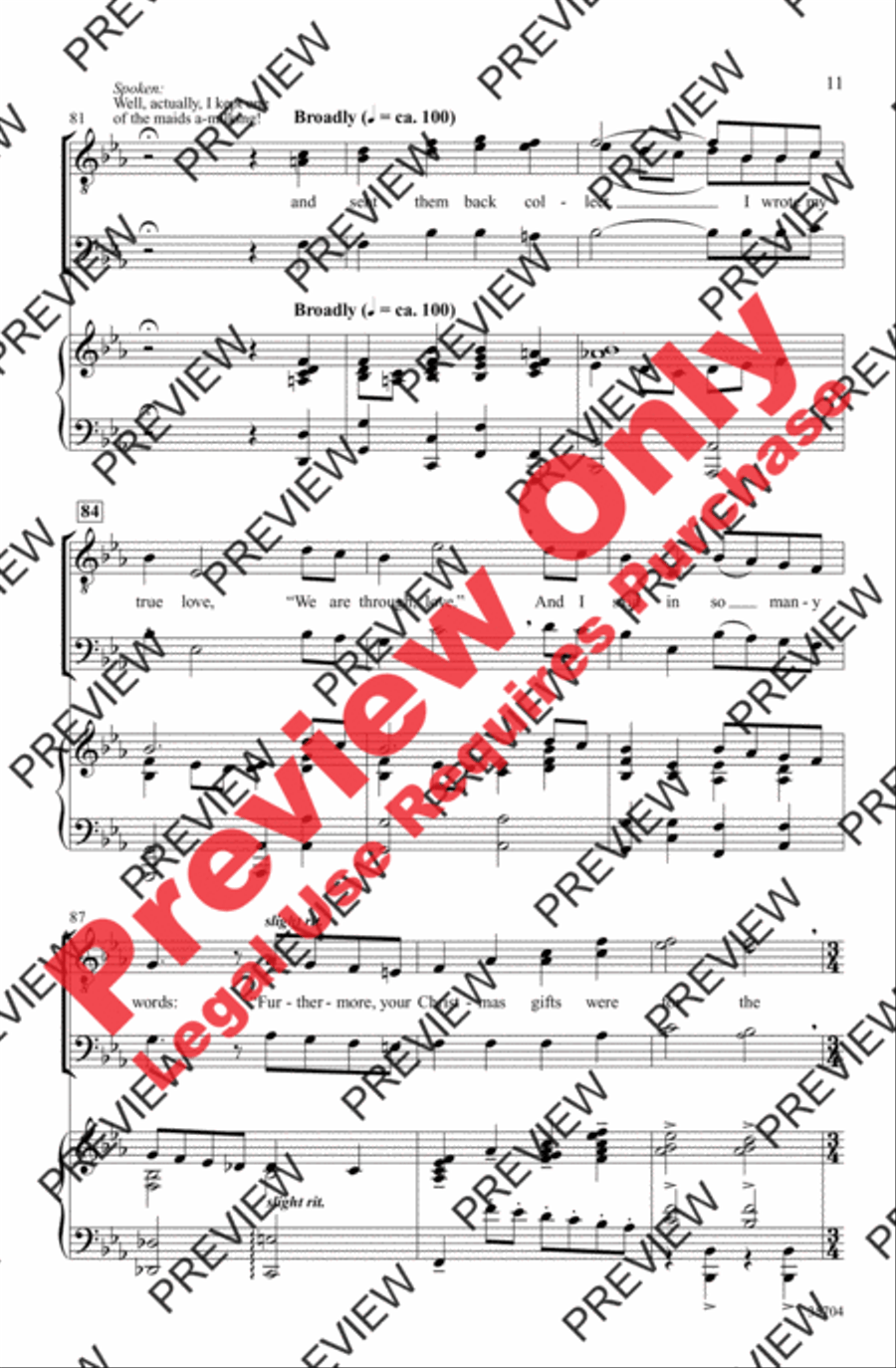 The Twelve Days After Christmas Men's Choir scores gallery preview page 11