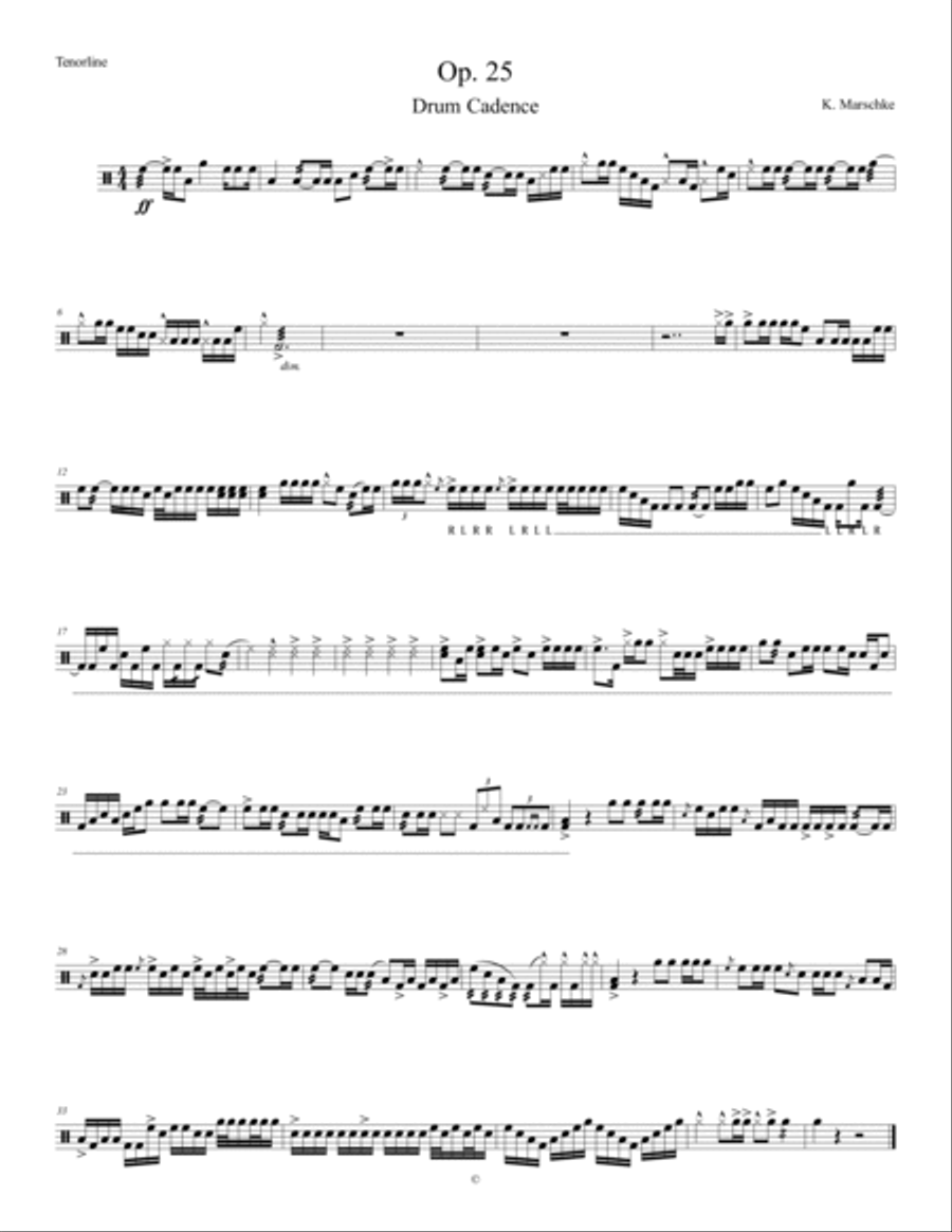 Op. 25 for HS Drumline Op. 25 for HS Drumline Percussion Ensemble scores gallery preview page 2