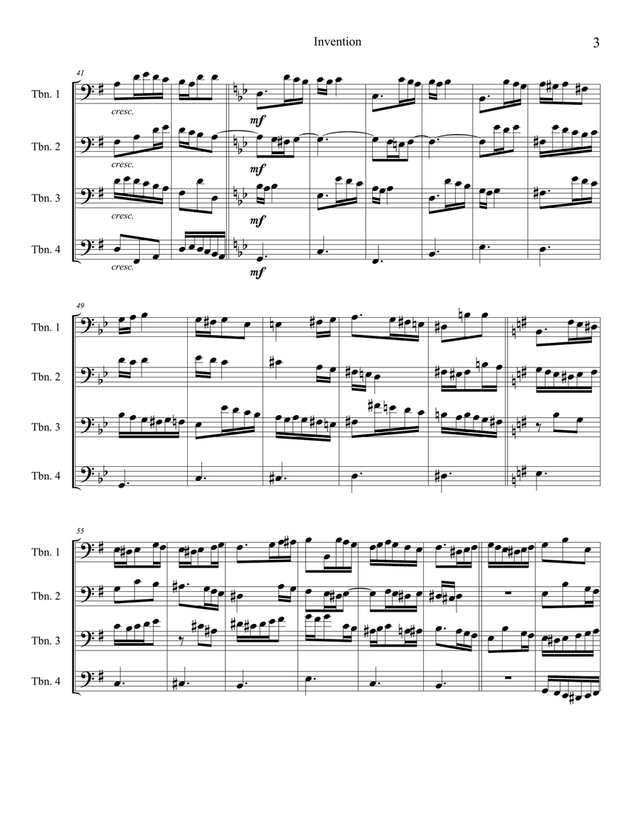 Invention Invention Brass Quartet scores gallery preview page 3