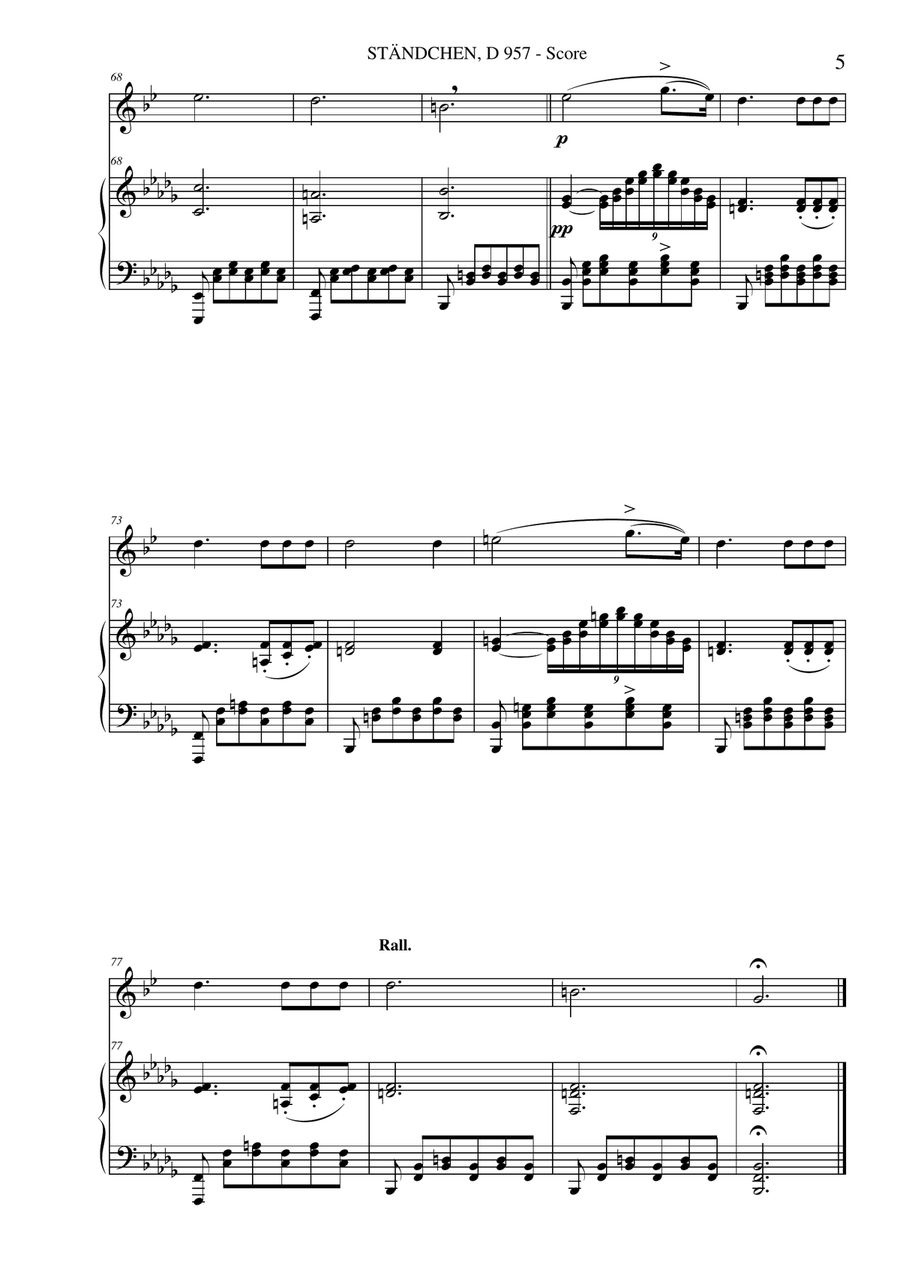 Franz Schubert - Ständchen D 957 for Alto Saxophone & Piano Franz Schubert - Ständchen D 957 for Alto Saxophone & Piano Alto Saxophone scores gallery preview page 5