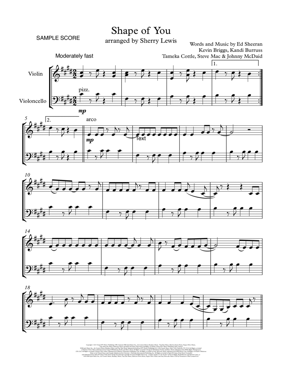 Shape Of You String Duet scores gallery preview page 1