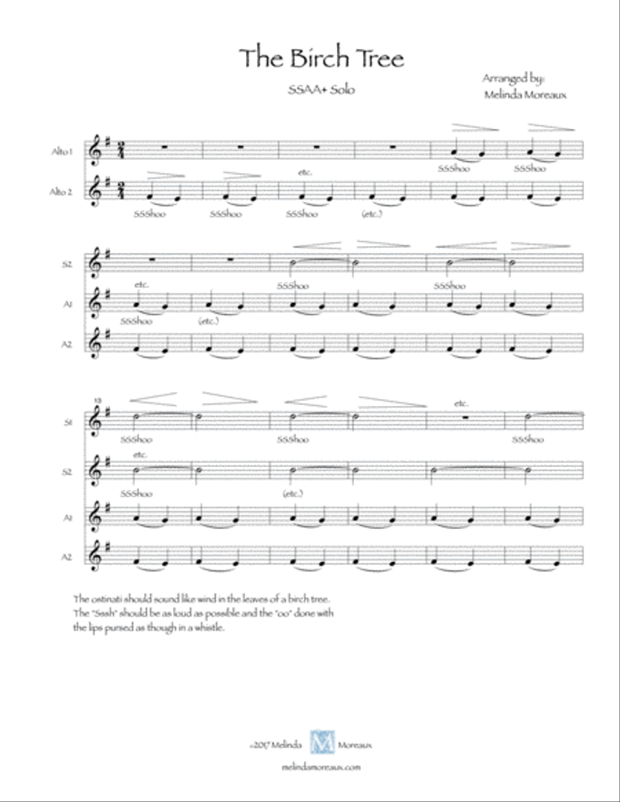 The Birch Tree SSA scores gallery preview page 1