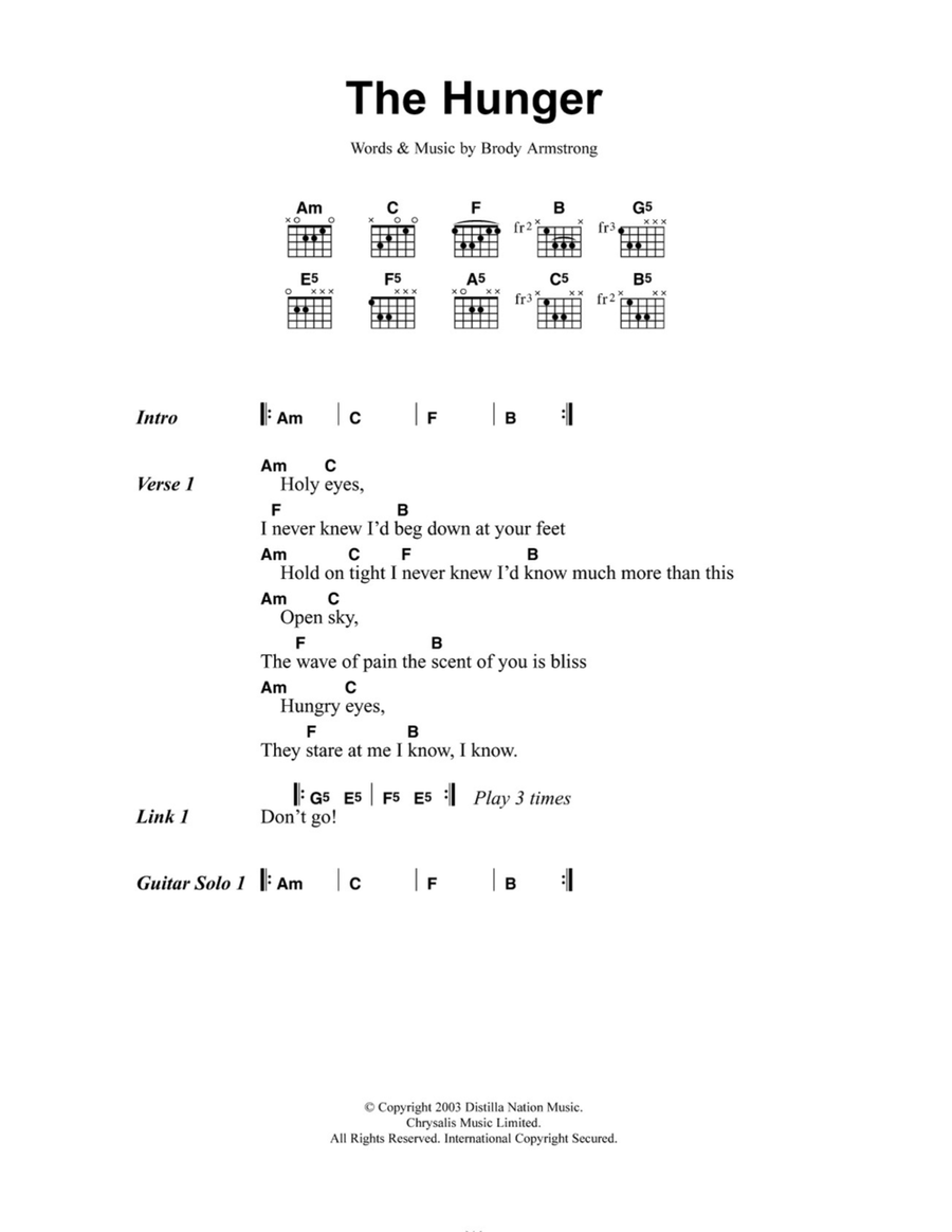 The Hunger Acoustic Guitar scores gallery preview page 1