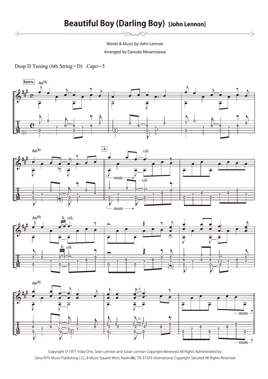 Beautiful Boy (darling Boy) Acoustic Guitar scores gallery preview page 1