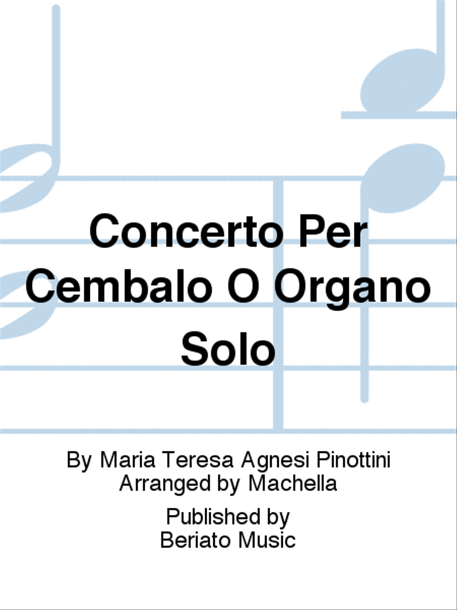 Concerto Per Cembalo O Organo Solo Harpsichord scores gallery preview page 1