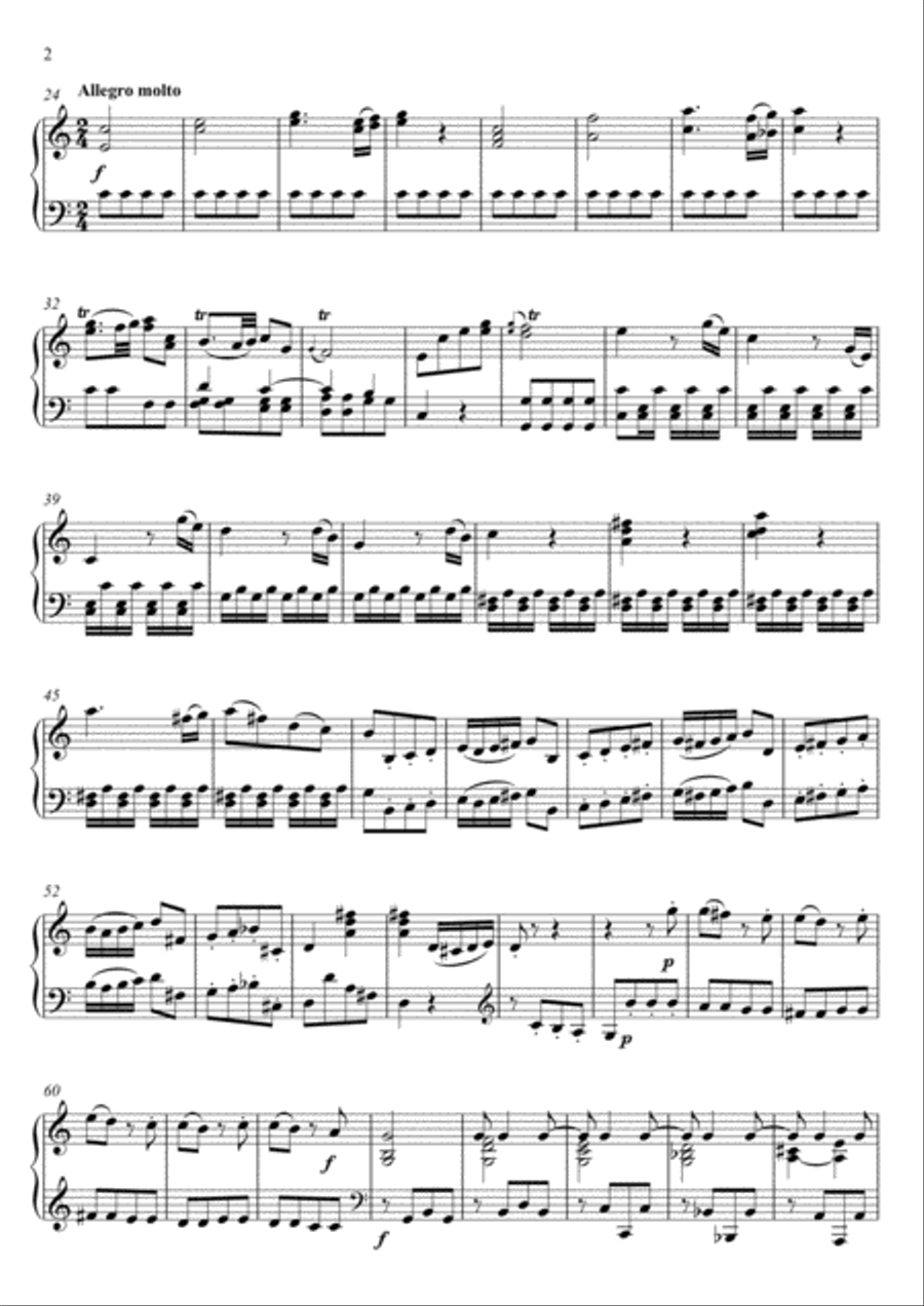 Symphony No. 25 – Piano Solo Arrangement Piano Solo scores gallery preview page 2