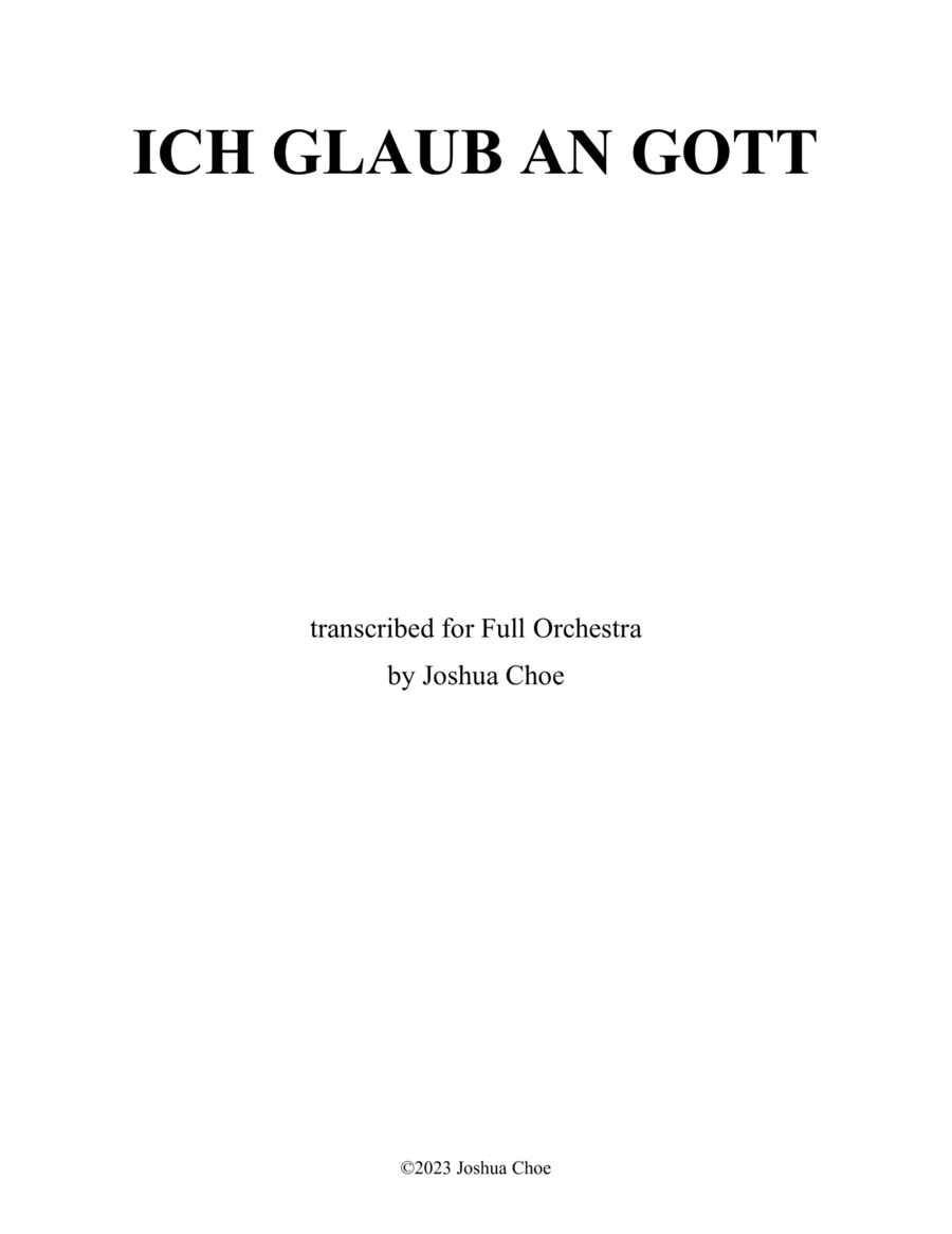 Ich Glaub an Gott Full Orchestra scores gallery preview page 1