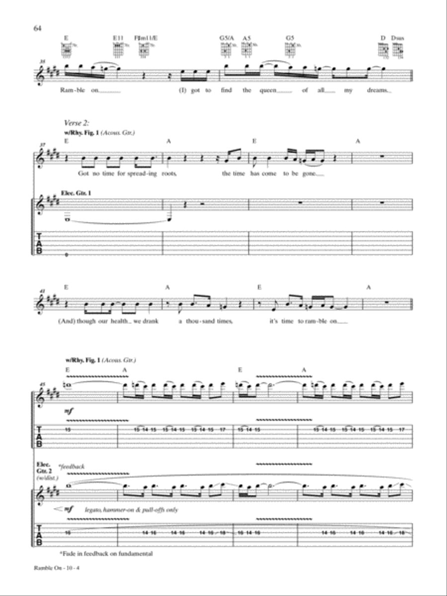 Ramble On Ramble On Guitar Tablature scores gallery preview page 4