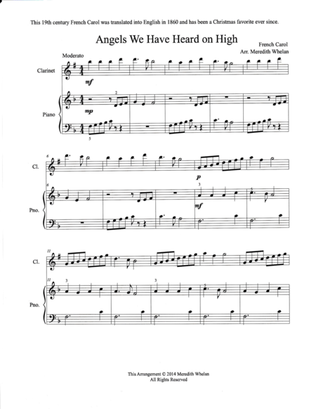 Christmas Duets for Clarinet & Piano Vol. 2: 11 Traditional Carols
