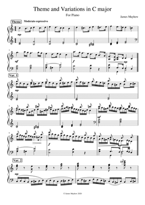 Theme and Variations in C major for Piano
