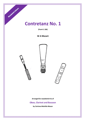 Book cover for Contretanz No. 1 from K106 (oboe, clarinet, bassoon trio)