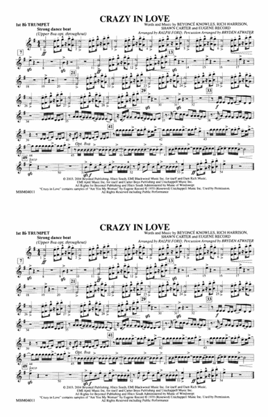 Crazy in Love: 1st B-flat Trumpet