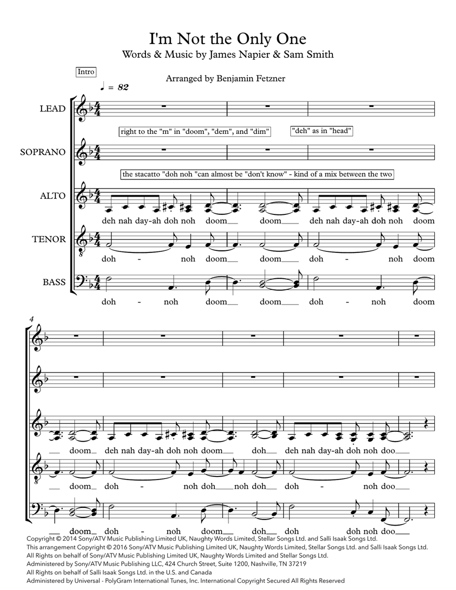 I'm Not The Only One 4-Part scores gallery preview page 1
