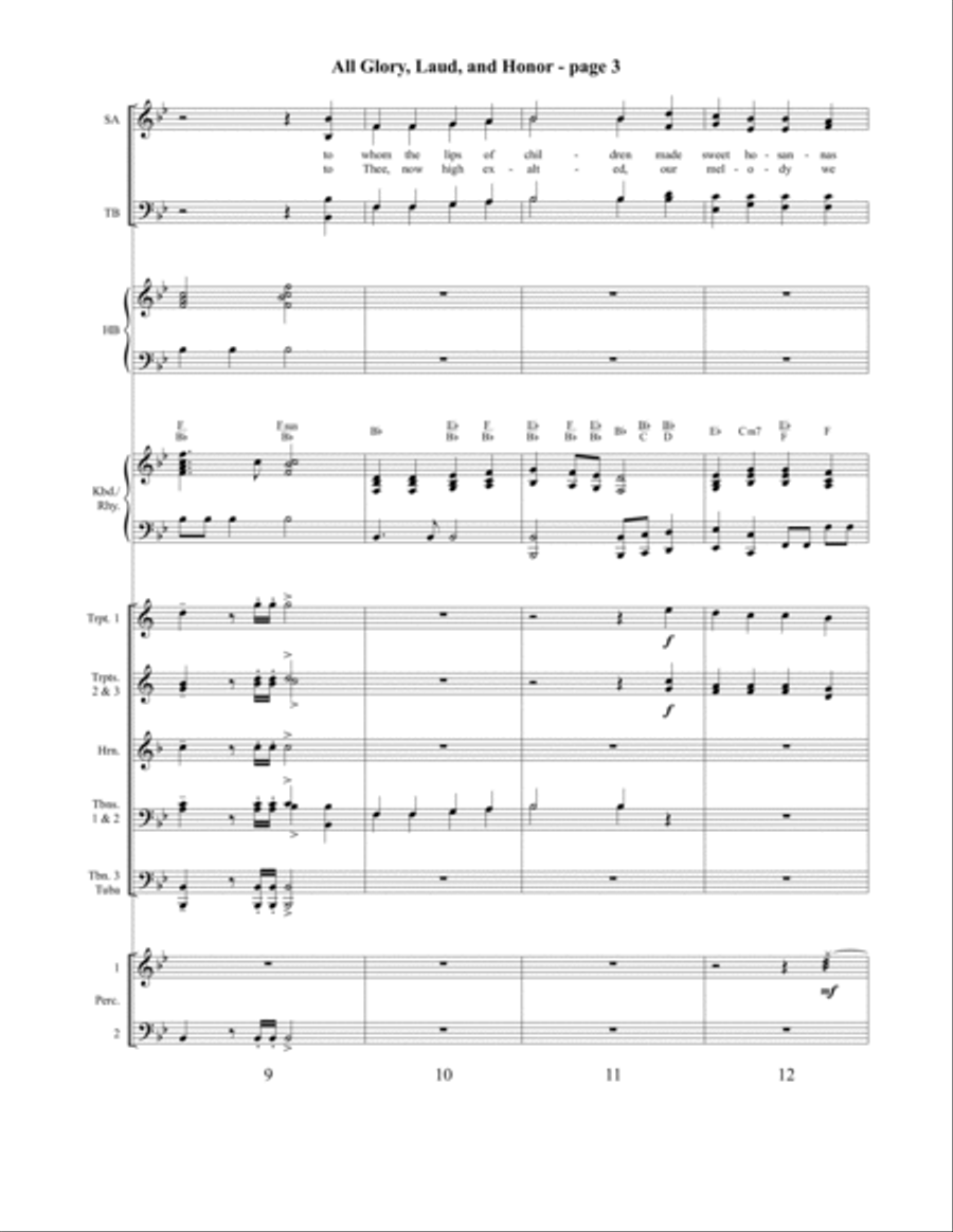All Glory, Laud, and Honor 4-Part scores gallery preview page 4