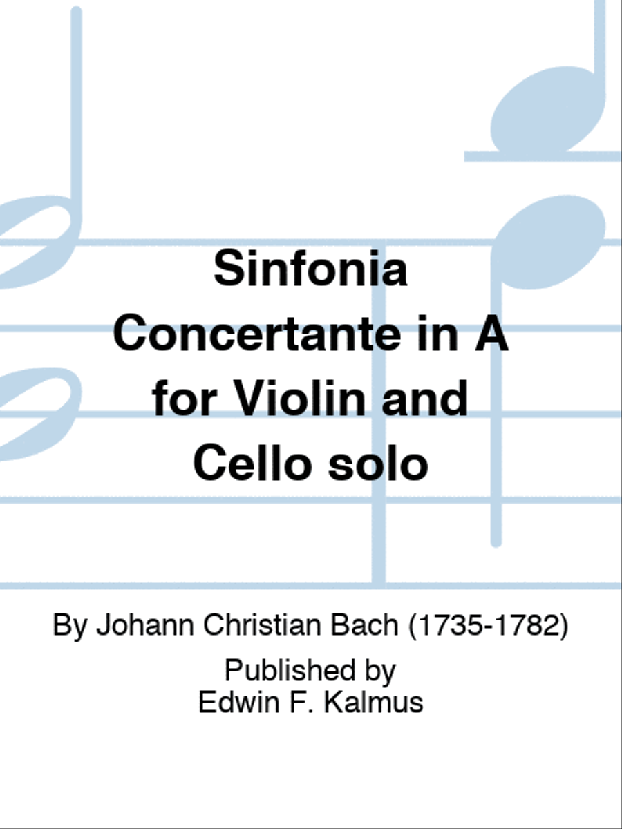 Sinfonia Concertante in A for Violin and Cello solo Violin scores gallery preview page 1