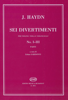 Book cover for Sei divertimenti für Violine, Viola und Violonce