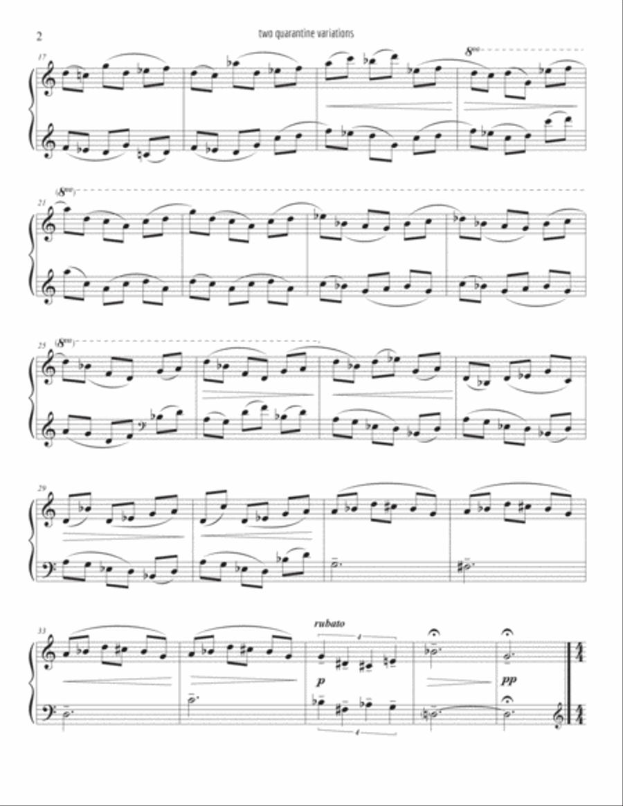 Two Quarantine Variations (on a theme by Leo Schwartz) - x+y Chamber Music scores gallery preview page 3