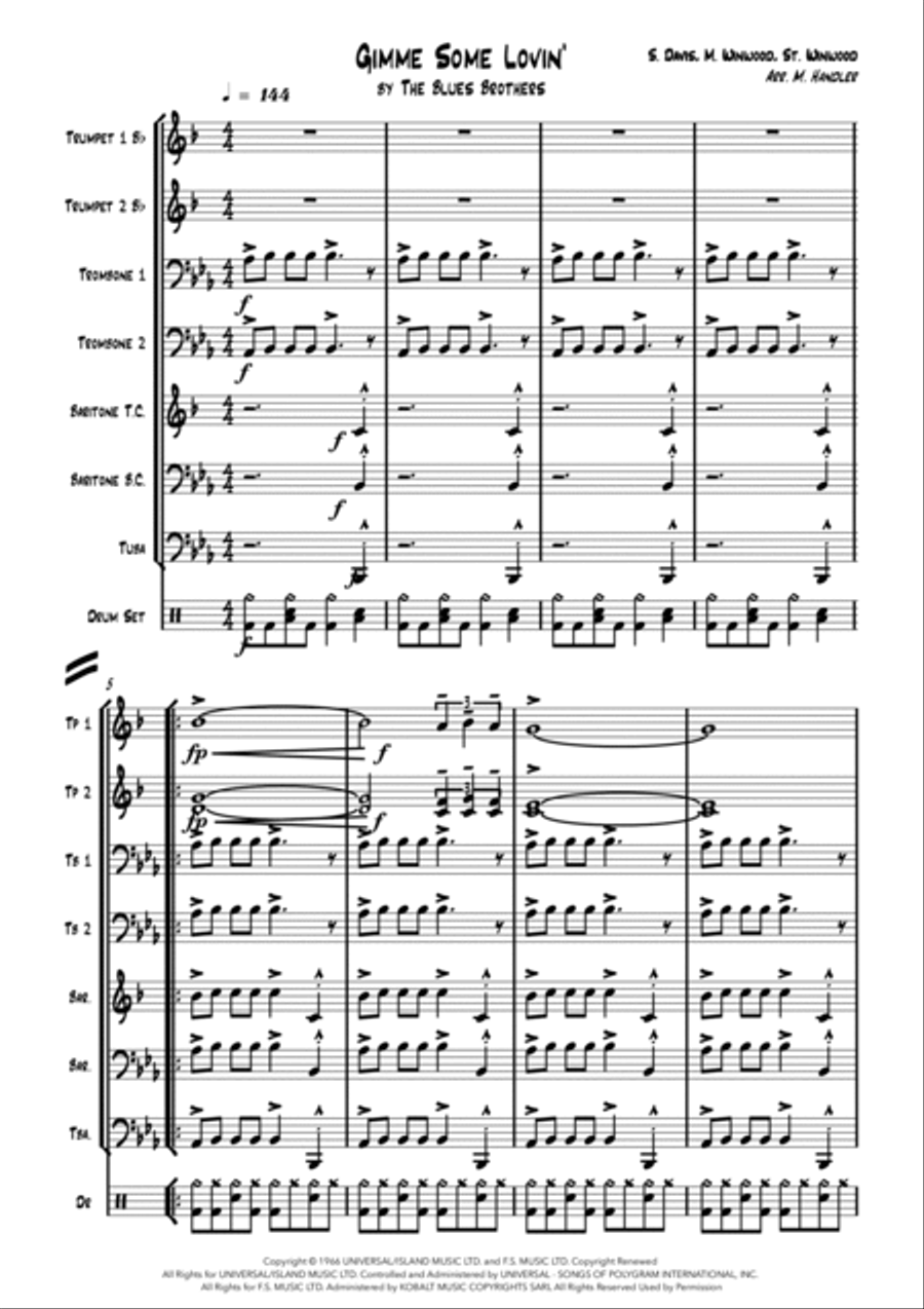 Gimme Some Lovin' Euphonium scores gallery preview page 2