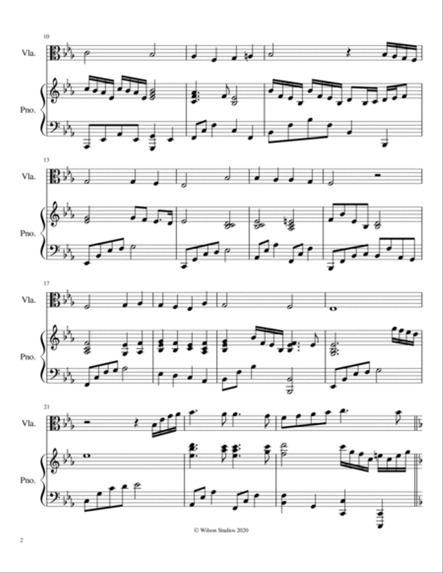 Abide With Me--viola solo Piano scores gallery preview page 2