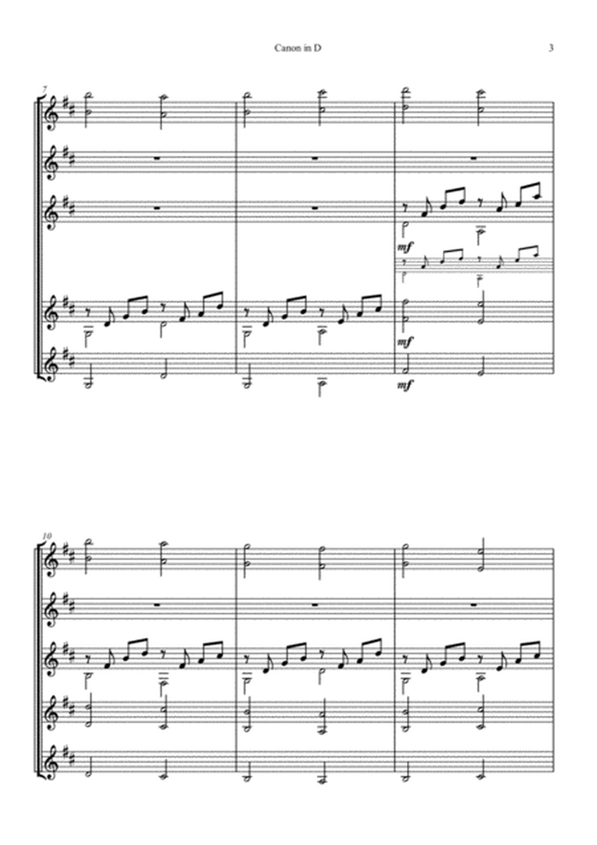 Canon in D for guitar quartet or ensemble with Tablature - Pachelbel image number null