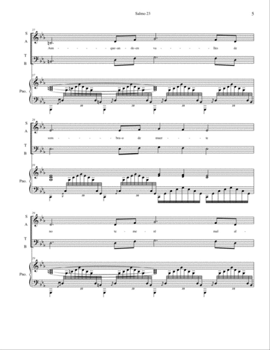 Salmo 23 (Psalm 23) 4-Part scores gallery preview page 5