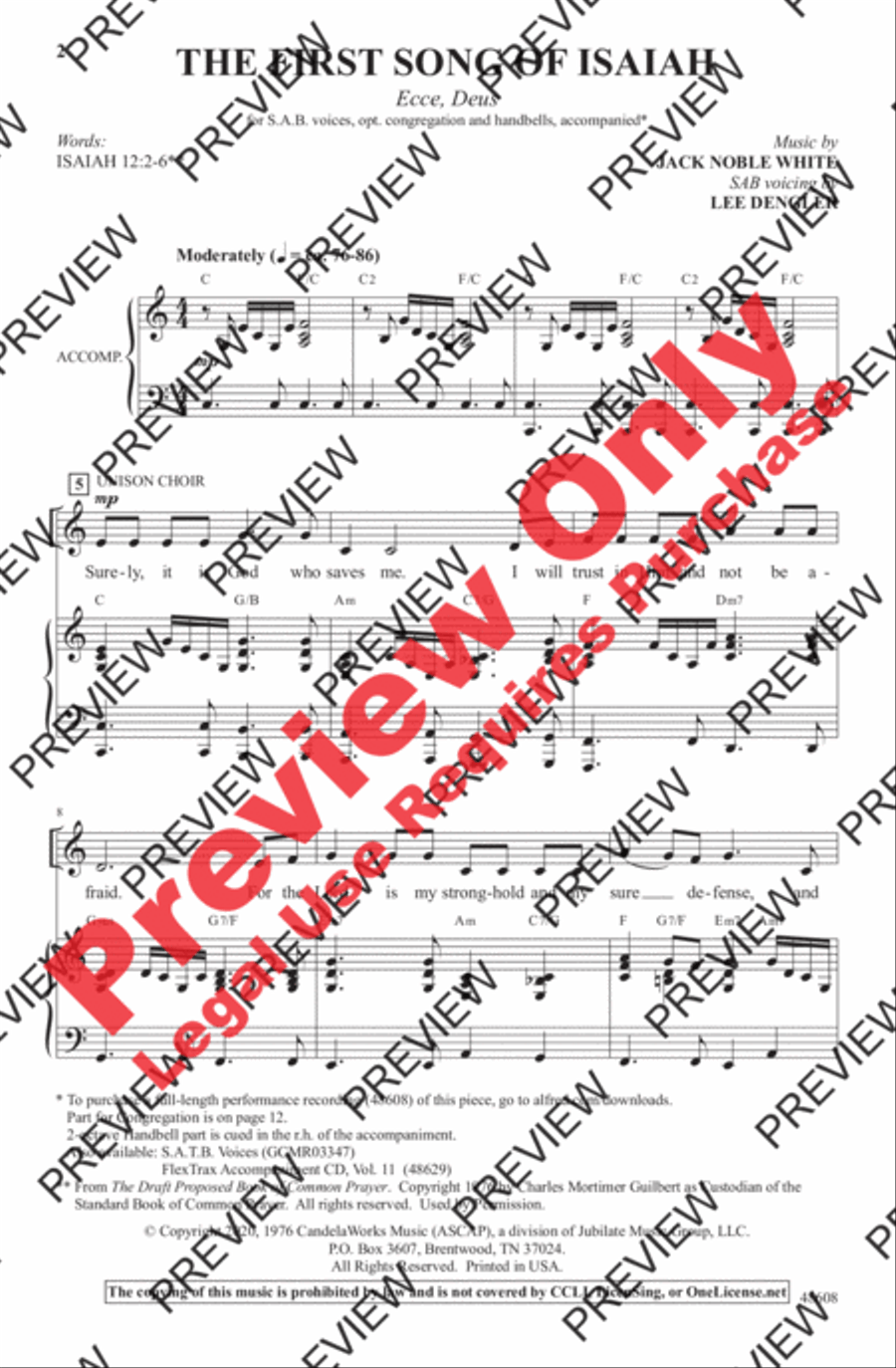 The First Song of Isaiah 3-Part scores gallery preview page 2
