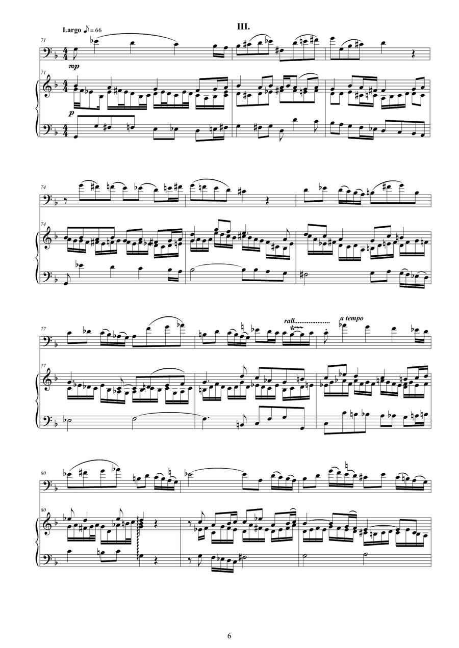 Vivaldi - Cello Sonata No.6 in B flat Op.14 RV 46 for Cello and Cembalo (or Piano) String Duet scores gallery preview page 6