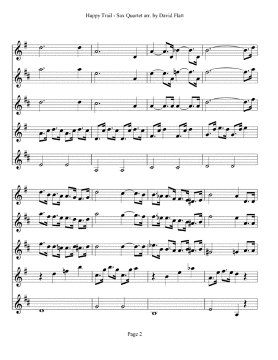 Happy Trails Woodwind Quartet scores gallery preview page 2