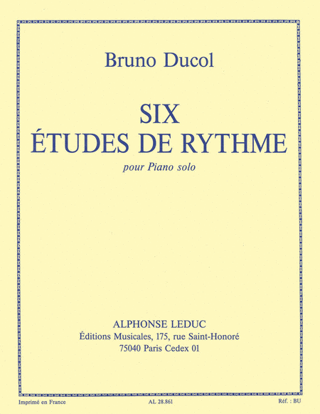 6 Etudes De Rythme (piano Solo)