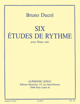 Book cover for 6 Etudes De Rythme (piano Solo)