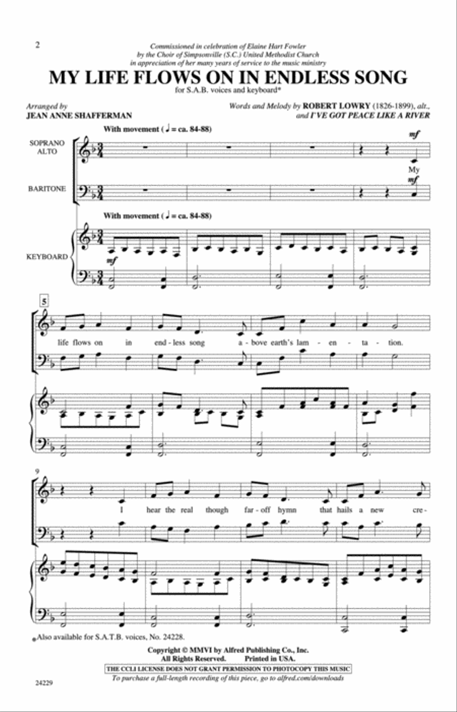 My Life Flows On in Endless Song 3-Part scores gallery preview page 2