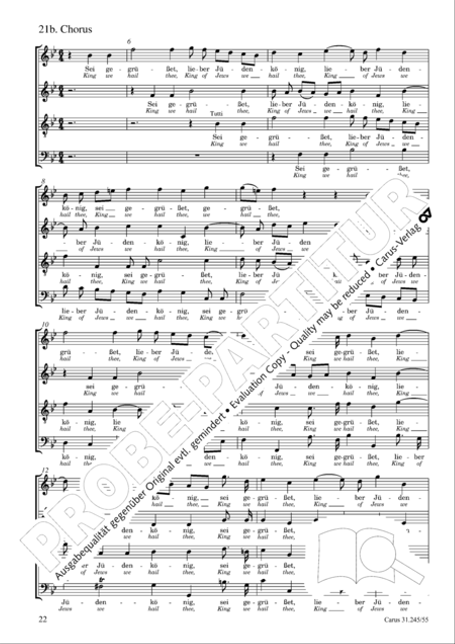 St. John Passion (Johannes-Passion) 4-Part scores gallery preview page 23