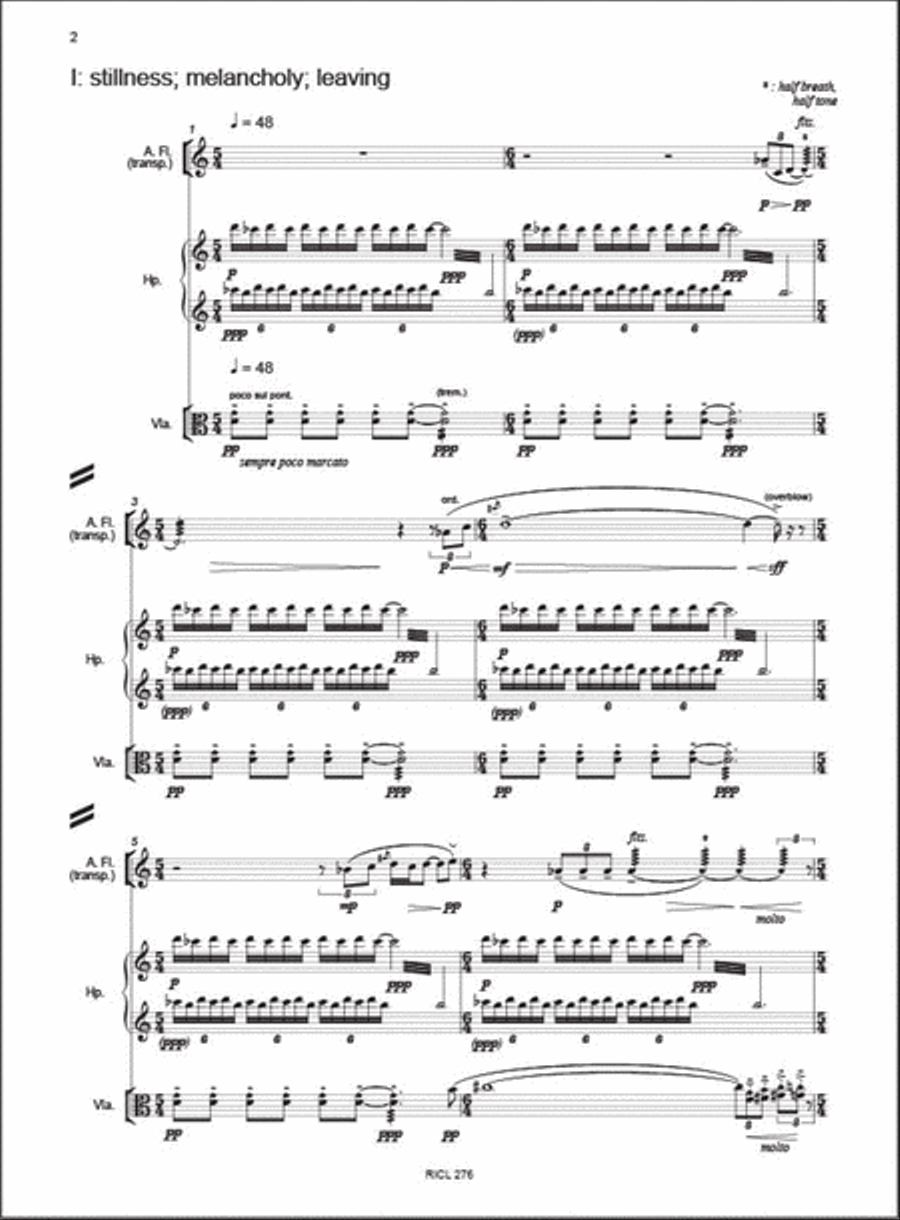 Three Songs of Home Flute scores gallery preview page 2