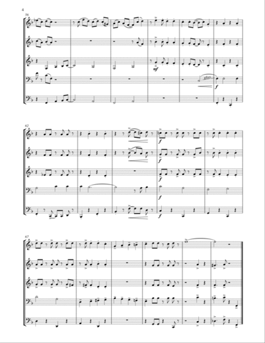 When The Saints Go Marchin' In (brass quintet) Brass Quintet scores gallery preview page 5