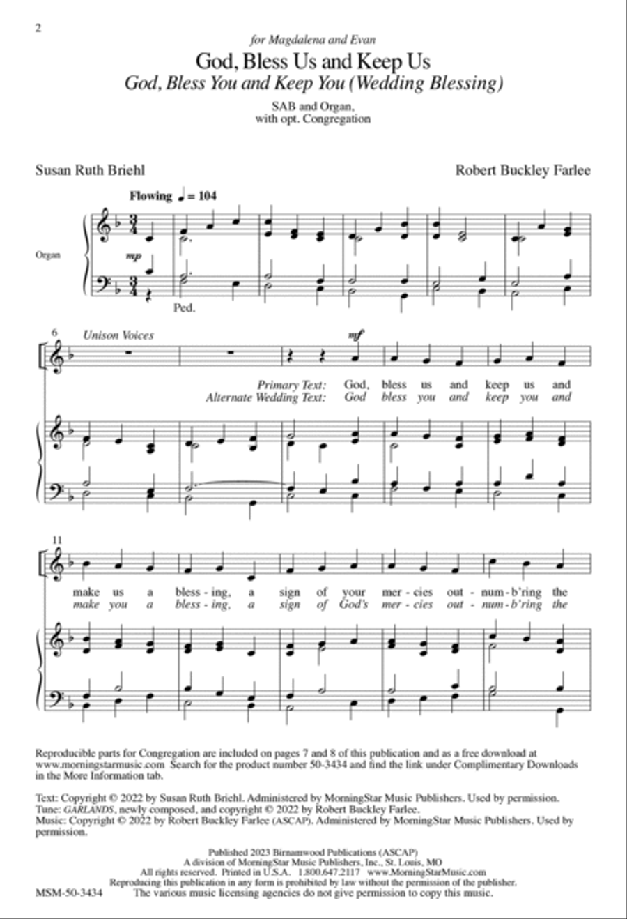 God, Bless Us, and Keep Us 3-Part scores gallery preview page 2