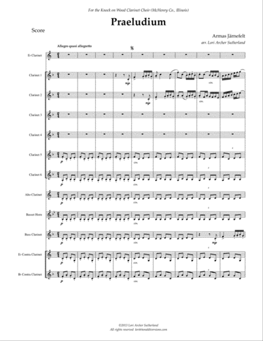 Praeludium Clarinet Choir scores gallery preview page 2