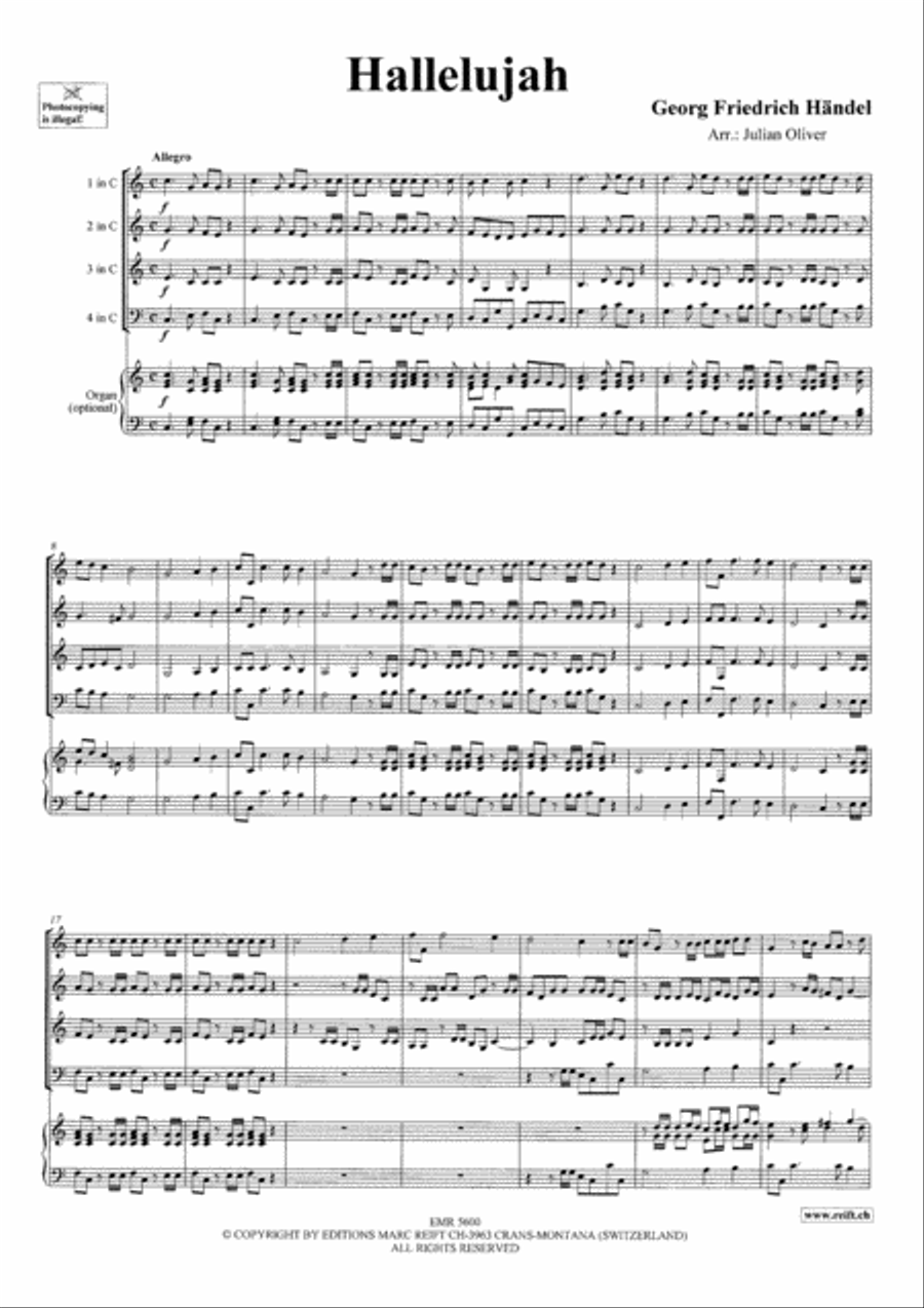 Hallelujah Hallelujah Brass Ensemble scores gallery preview page 3