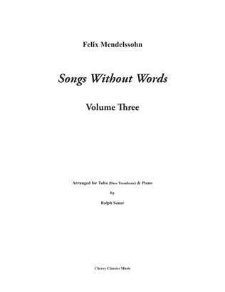 Book cover for Songs Without Words for Tuba or Bass Trombone and Piano Volume III