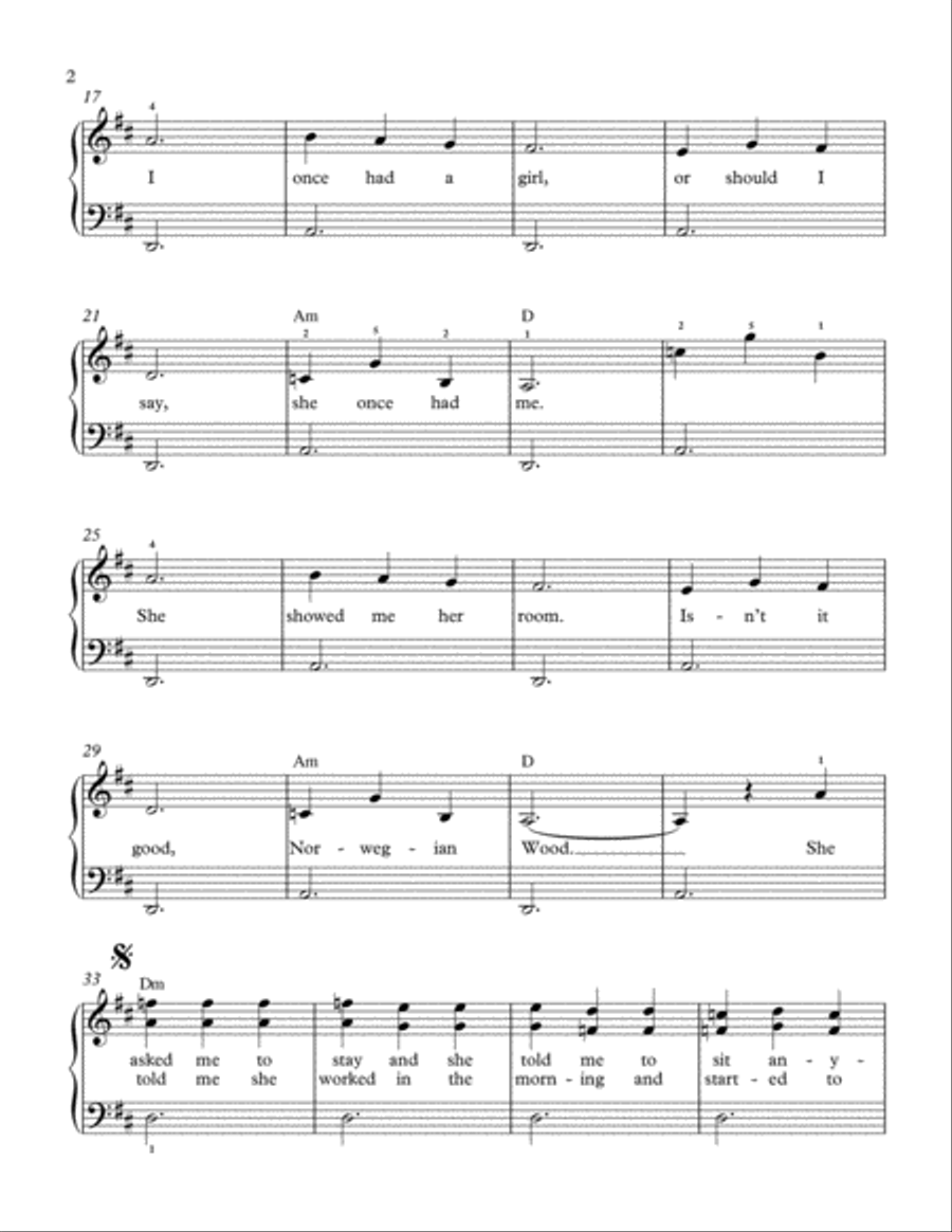 Norwegian Wood (This Bird Has Flown) Voice scores gallery preview page 2