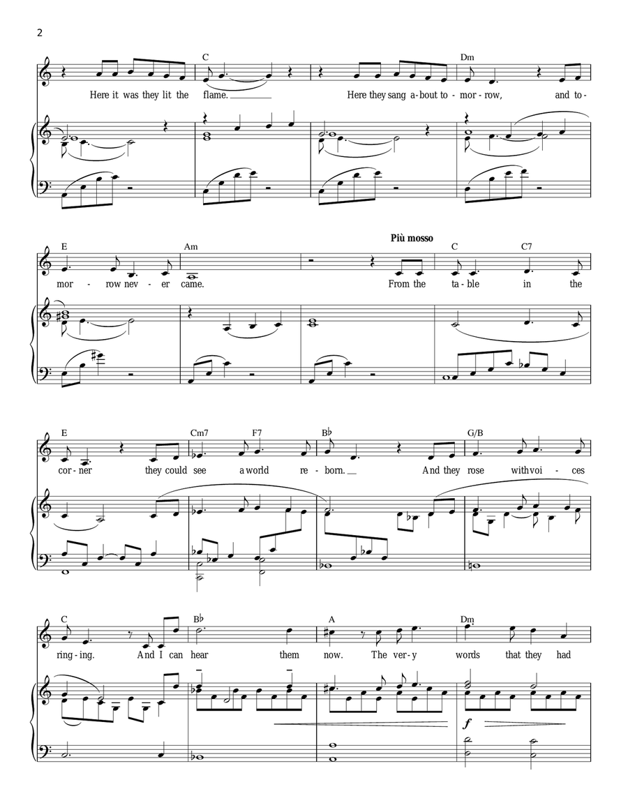 Empty Chairs At Empty Tables (from Les Miserables) Voice scores gallery preview page 2