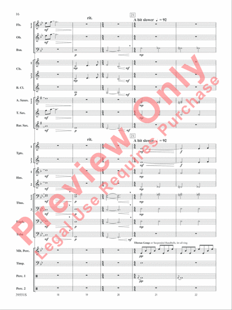 The Hobbit: An Unexpected Journey, Suite from Concert Band scores gallery preview page 17